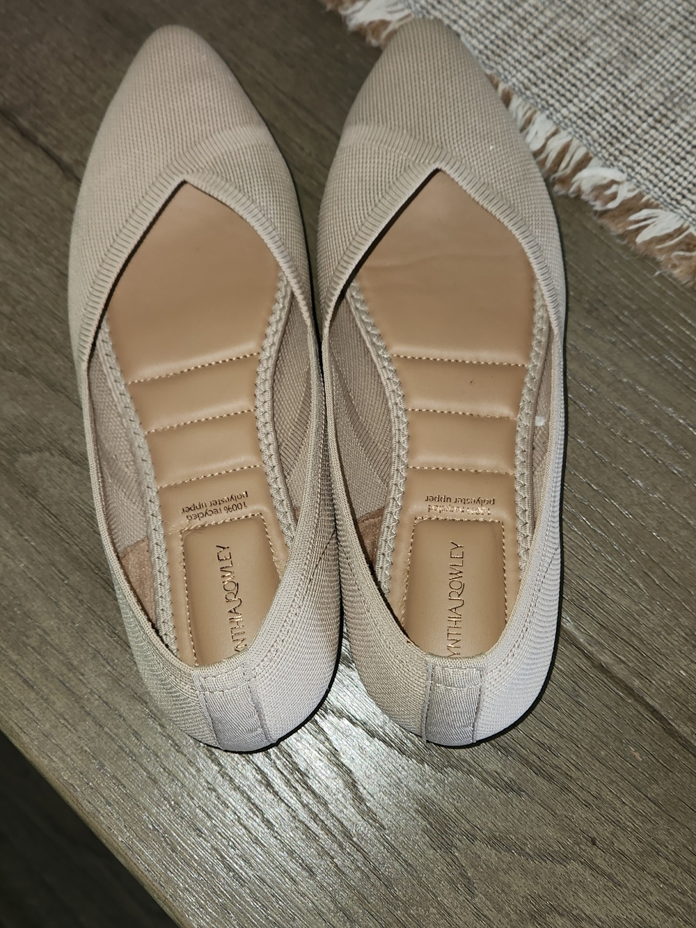 Cynthua Rowley Beige Pointed Toe Ballet Flats